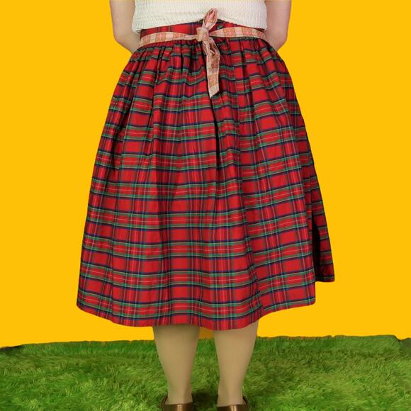 Vintage Colorblock Plaid Half Apron - Picture 3 of 5